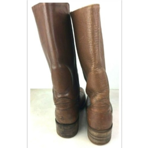 Frye Vintage Cowboy Boots Campus Brown Leather - Picture 5 of 8